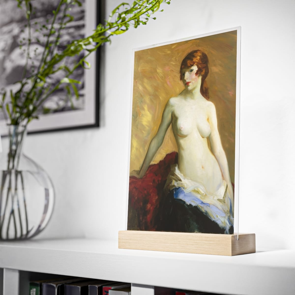 Acrylic Art Sign With Wooden Stand, Artist Henri Robert Cozad, Artwork 